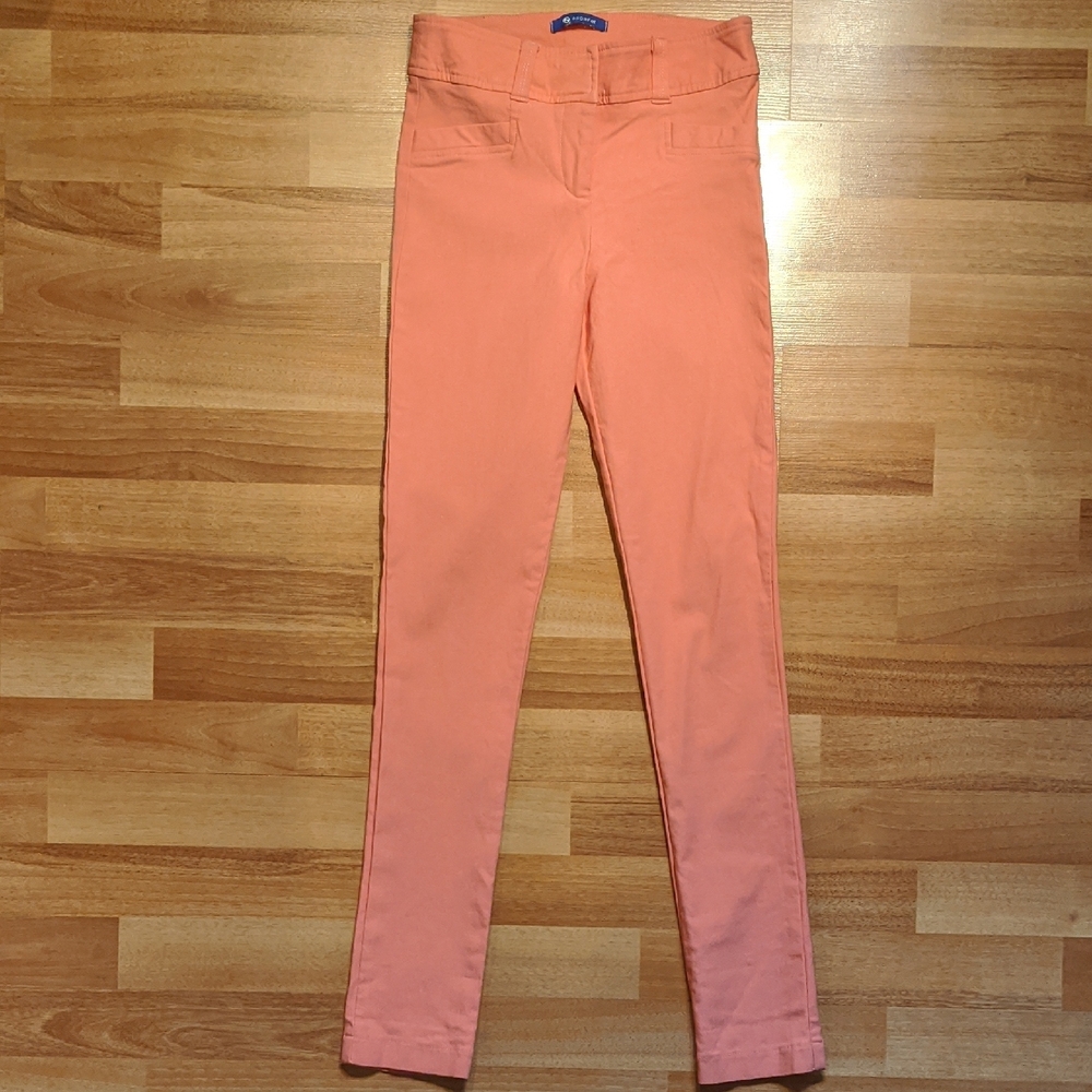 Peach Stretchy Skinny Fit Women's Pants